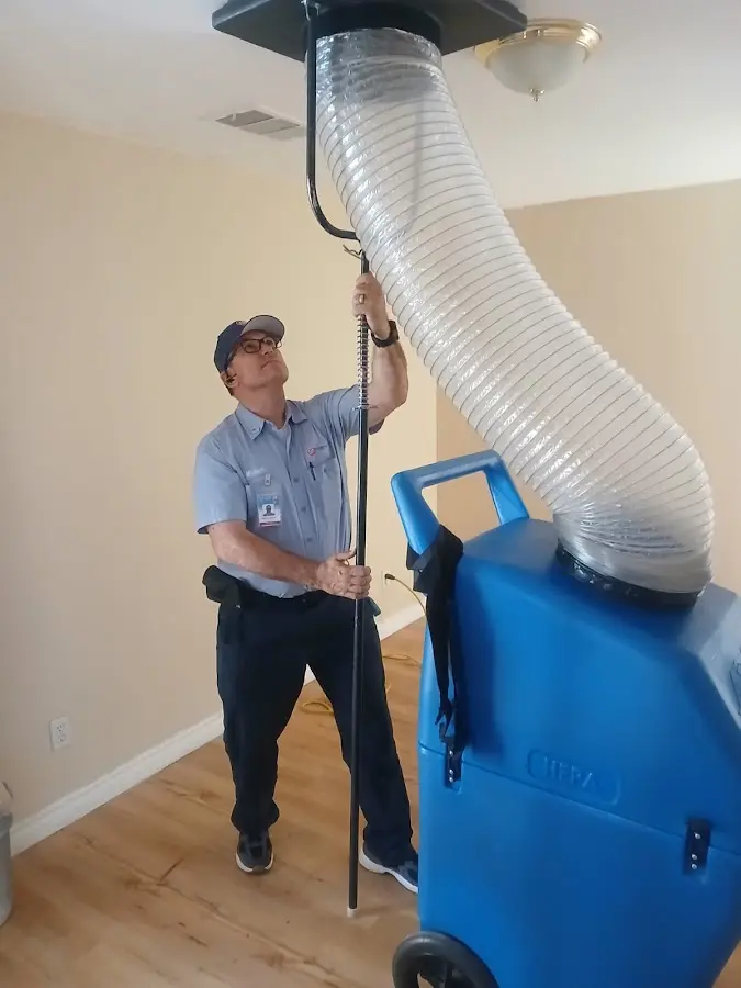 Mini Split Installation technician using HEPA equipment in Rosemead